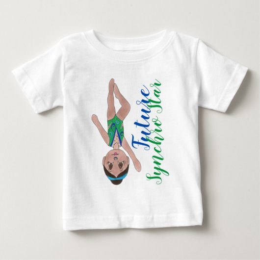 T-shirt Pour Bébé Futur Synchro Star Bleu nageuse synchronisée fille (Devant)