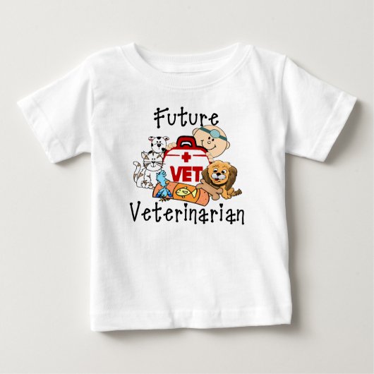 T-shirt Pour Bébé Futur vétérinaire (Devant)