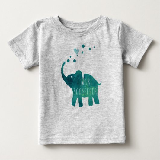 T-shirt Pour Bébé Futur Zookeeper Elephant Toddler Long Manche (Devant)