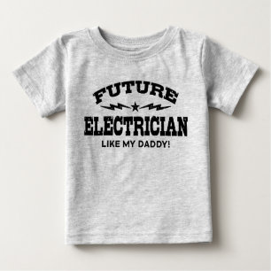 T-shirt Pour Bébé Future Électricien Comme Mon Papa