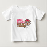 T-shirt Pour Bébé Future Manager Chargement Funny Owl Birthday Girly<br><div class="desc">Future Manager Chargement Funny Owl Birthday Girly Baby T-Shirt est un T-Shirt modèle d'anniversaire fille. Fantastique, moderne et tendance T-Shirt pour bébé fille avec personnalisation "Future Manager Loading", un drôle de patron owars porte un ruban cheveux, une barre de chargement brune et "Veuillez patienter" sous. Adorable et amusant T-shirt bébé...</div>
