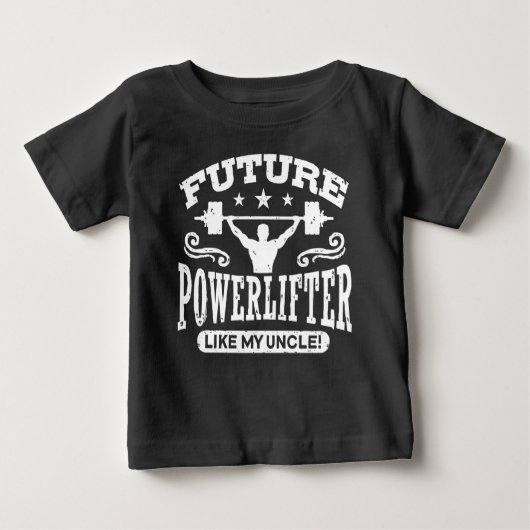 T-shirt Pour Bébé Future Powerlifter Comme Mon Oncle (Devant)