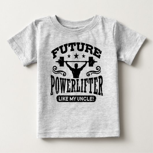 T-shirt Pour Bébé Future Powerlifter Comme Mon Oncle (Devant)