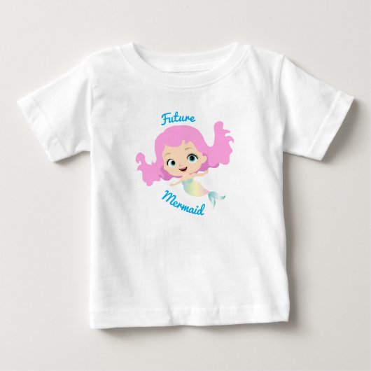 T-shirt Pour Bébé Future Sirène Mignon Dessin Animé (Devant)