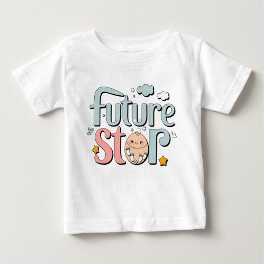 T-shirt Pour Bébé Future Star - Jolies empreintes de bébé (Devant)