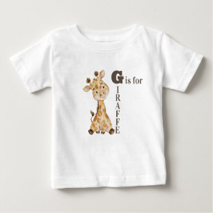 T-shirt Pour Bébé G est pour GIRAFFE - Giraffe lunaire