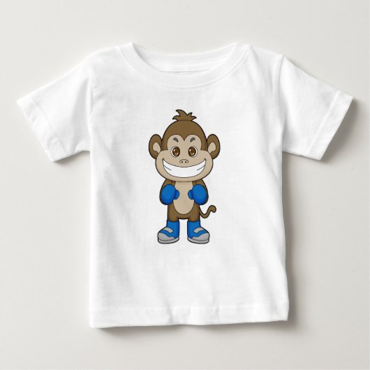 T-shirt Pour Bébé Gants de boxe de singe (Devant)