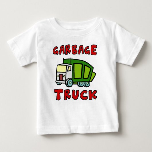 T-shirt Pour Bébé GARBAGE TRUCK SHIRT ! ! ! J'adore les camions à or (Devant)