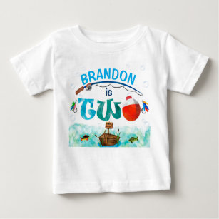 T-shirt Pour Bébé Garçon 2e anniversaire Pêche petit pêcheur thème