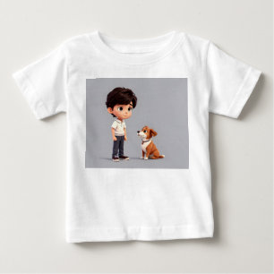 T-shirt Pour Bébé Garçon avec art chien