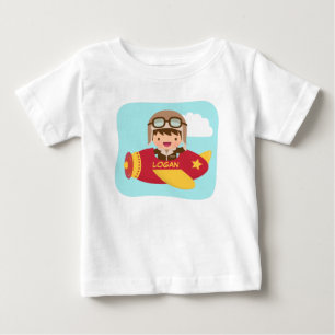 T-shirt Pour Bébé Garçon Aviateur Mignon Avion Pour Bébés Garçons