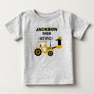 T-shirt Pour Bébé Garçon camion à benne construction premier anniver