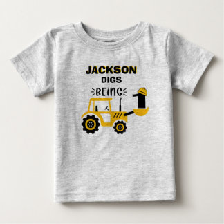 T-shirt Pour Bébé Garçon camion à benne construction premier anniver