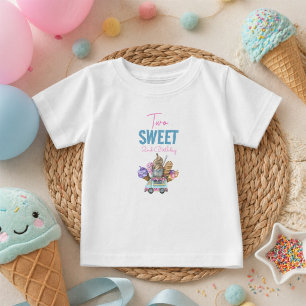 T-shirt Pour Bébé Garçon Camion de Glace Deux Sucrés 2ème Anniversai