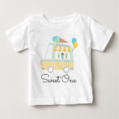 T-shirt Pour Bébé Garçon crème glacée sucré Un 1er anniversaire tenu (Devant)