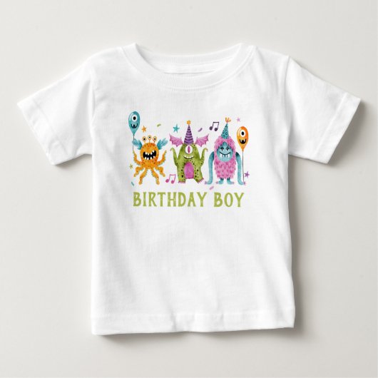T-shirt Pour Bébé Garçon d'anniversaire Little Monster (Devant)