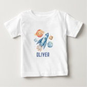 T-shirt Pour Bébé Garçon fête d'anniversaire fusée spatiale espace e (Devant)