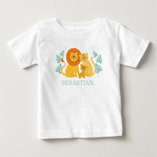 T-shirt Pour Bébé Garçon Lion de la Jungle Safari Mignon (Devant)