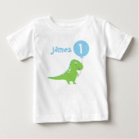 Garçons Dinosaur Balloon 1er Anniversaire T Chemis