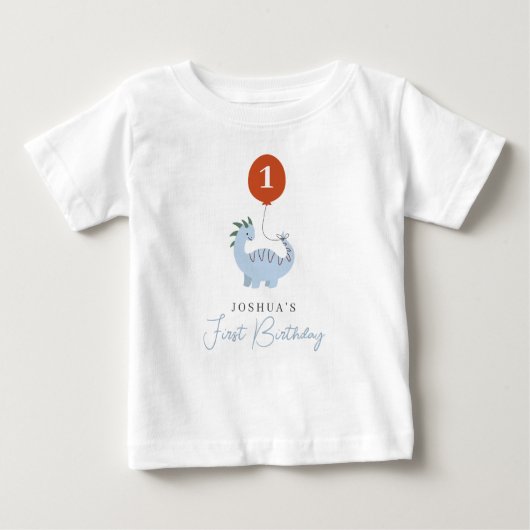 T-shirt Pour Bébé Garçons dinosaures Premier 1er anniversaire (Devant)