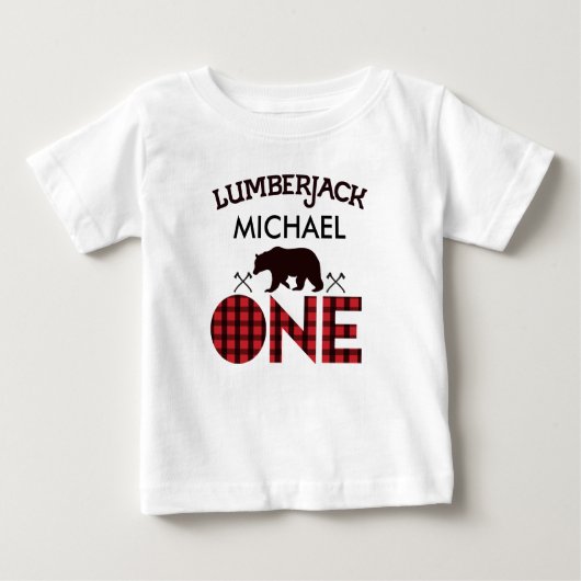 T-shirt Pour Bébé Garçons Lumberjack Bear Flèches 1er Anniversaire T (Devant)
