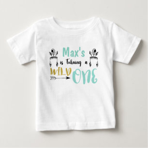 T-shirt Pour Bébé Garçons Personnalisé Wild One Raglan Chemise