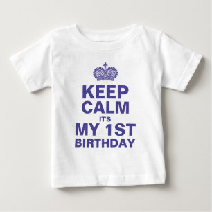 T-SHIRT POUR BÉBÉ GARDER CALME 1ER ANNIVERSAIRE GARÇON BÉBÉ