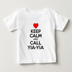 T-shirt Pour Bébé Gardez l'appel calme Yia-Yia