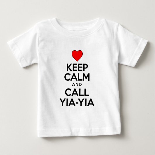 T-shirt Pour Bébé Gardez l'appel calme Yia-Yia (Devant)