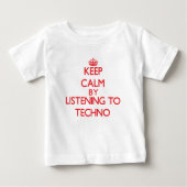T-shirt Pour Bébé Gardez le calme en écoutant la TECHNO (Devant)