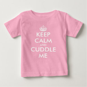 T-shirt Pour Bébé Gardez le calme et mange moi drôle chemise rose po