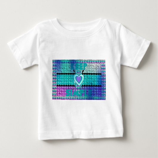 T-shirt Pour Bébé Gardez-le simple : Cyan Heart & Clarity Art Motif (Devant)
