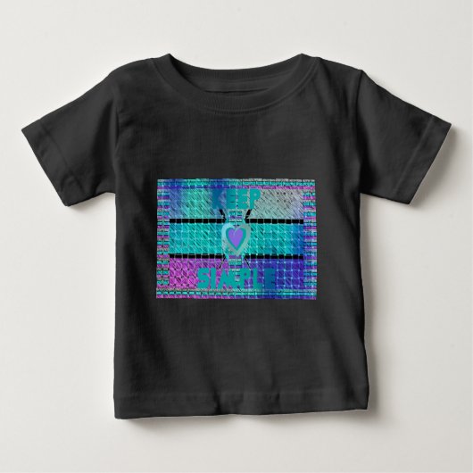 T-shirt Pour Bébé Gardez-le simple : Cyan Heart & Clarity Art Motif (Devant)