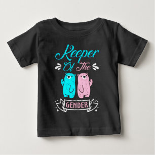 T-shirt Pour Bébé Gardien de l'ours en peluche rose et bleu genre