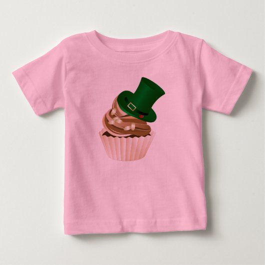 T-shirt Pour Bébé Gâteau Cupcake Chapeau de la Saint-Patrick (Devant)