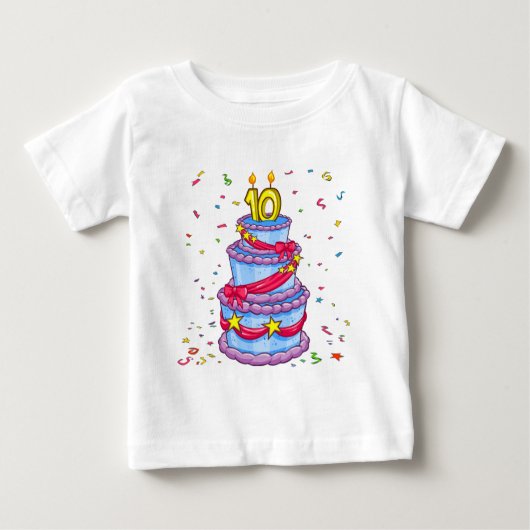 T-shirt Pour Bébé Gâteau d'anniversaire (Devant)