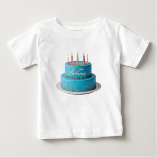 T-shirt Pour Bébé Gâteau d'anniversaire arc-en-ciel tout-petit