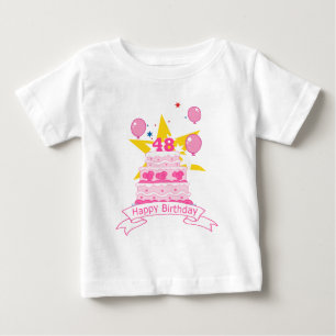 T-shirt Pour Bébé Gâteau d'anniversaire de 48 ans