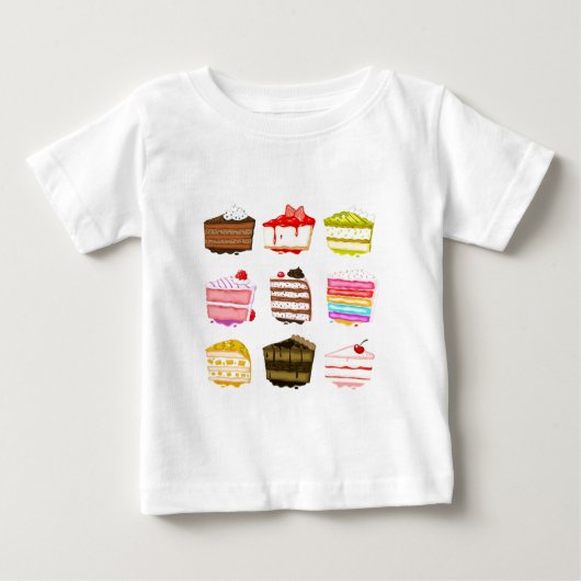 T-shirt Pour Bébé Gâteau d'anniversaire de gâteau mignon avec crème (Devant)