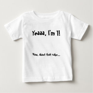 T-shirt Pour Bébé Gâteau de bébé d'anniversaire mangeant la chemi
