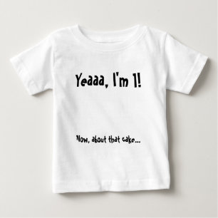 T-shirt Pour Bébé Gâteau de bébé d'anniversaire mangeant la chemise