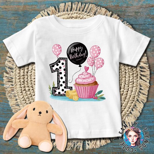 T-shirt Pour Bébé Gâteau mignon 1er anniversaire