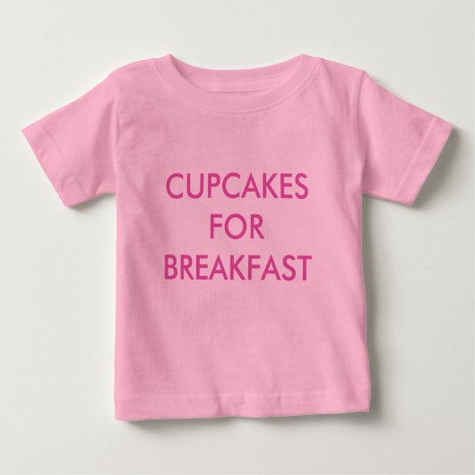 T-shirt Pour Bébé GÂTEAUX POUR LE PETIT-DÉJEUNER Body bébé rose (Devant)
