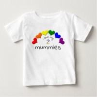 Gay pride Bébé J'aime mes 2 momies Coeurs arc-en-c