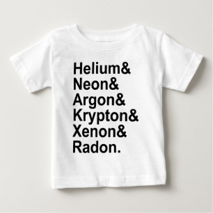 T-shirt Pour Bébé Gaz nobles Hélium Néon Argon Krypton Radon Xénon