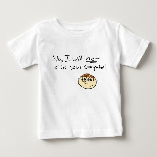 T-shirt Pour Bébé Geek d'ordinateur (Devant)
