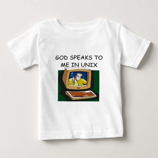 T-shirt Pour Bébé geek d'ordinateur d'unix (Devant)