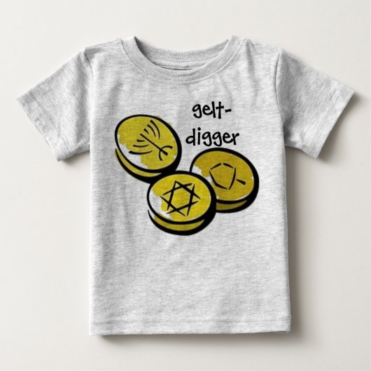 T-shirt Pour Bébé gelt, gelt-bêcheur (Devant)