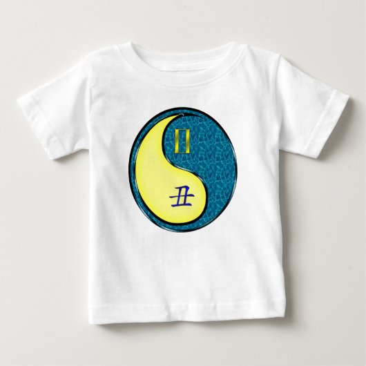 T-shirt Pour Bébé Gémeaux & Bœuf d'eau (Devant)