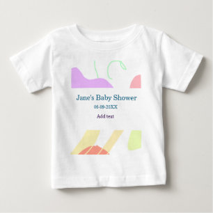 T-shirt Pour Bébé Genre neutre formes abstraites nom du baby shower